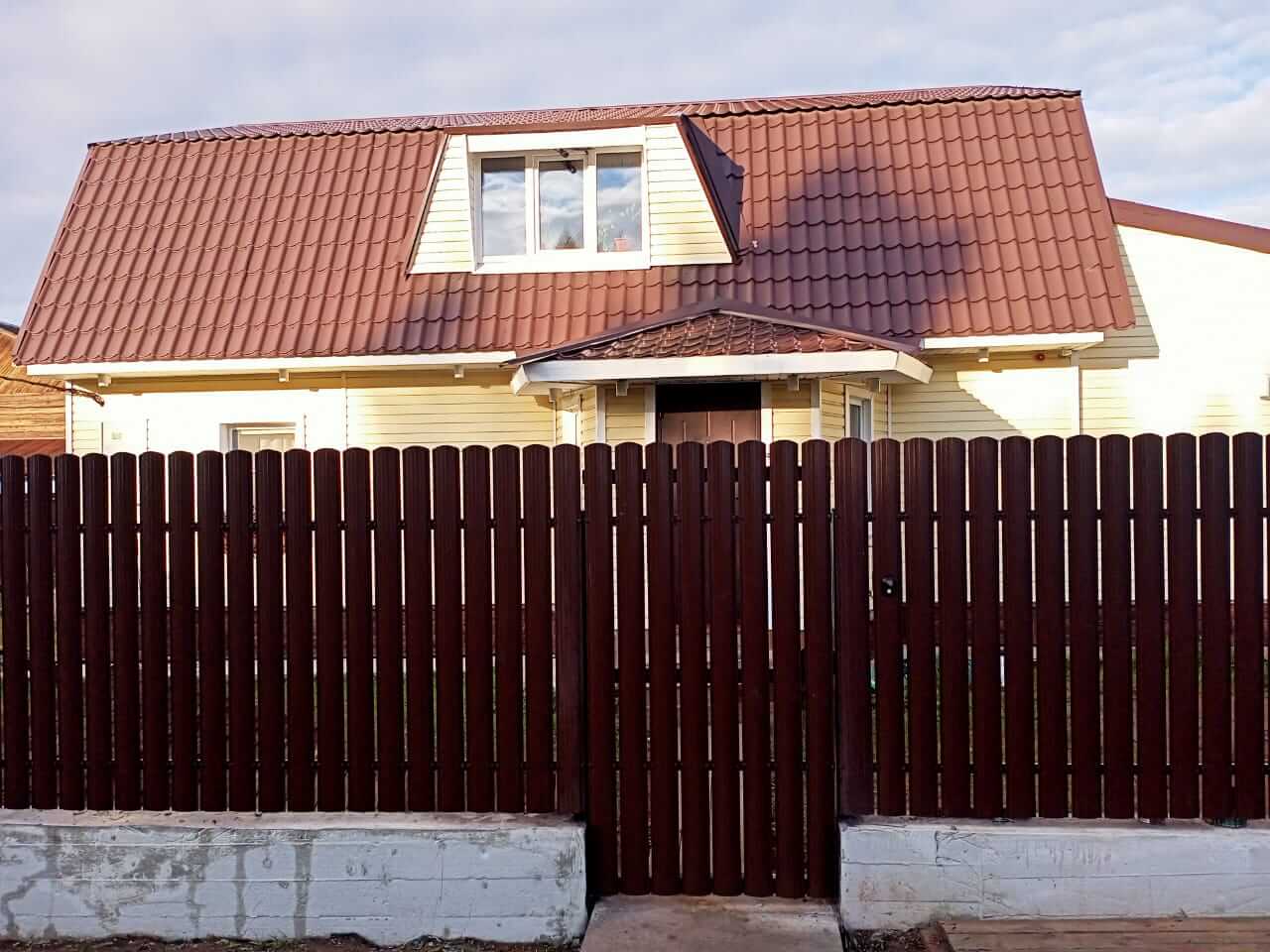 забор из штакетника шоколад фото4 в Казани