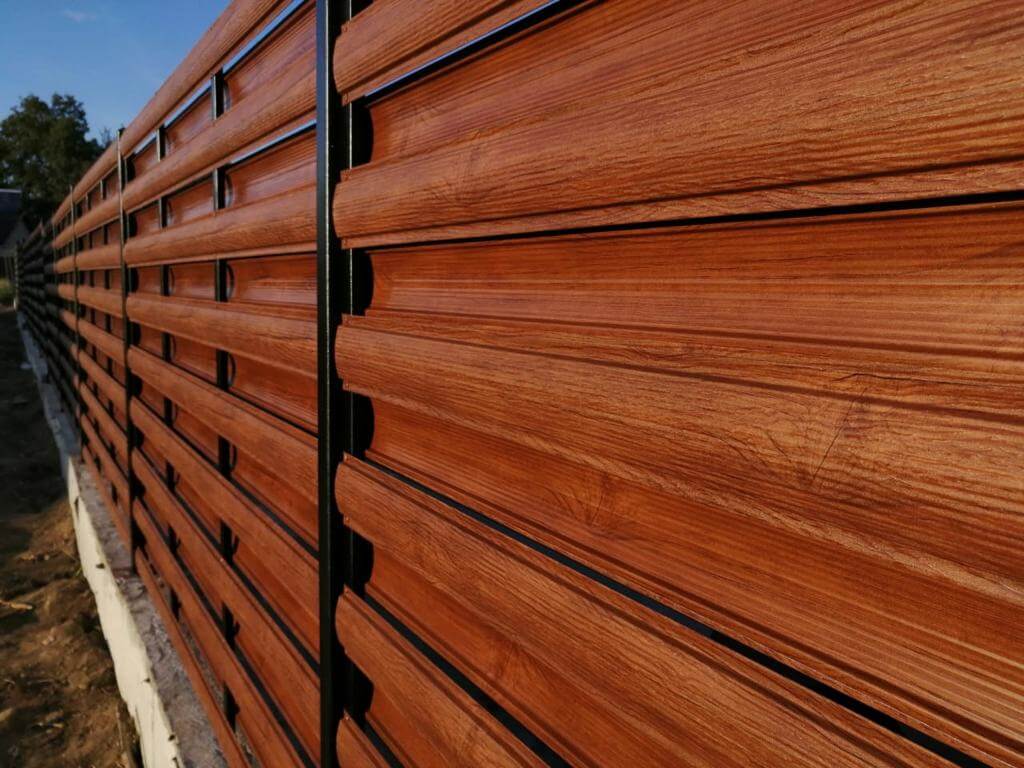 Забор из штакетника 75м Античный Дуб двухсторонний фото2 в Казани