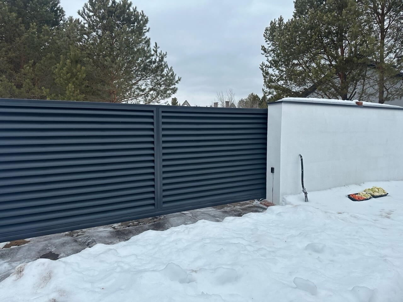 Забор-жалюзи 76м RAL7024/7024 Серый Графит двусторонний МАТТЕ фото 2 в Казани
