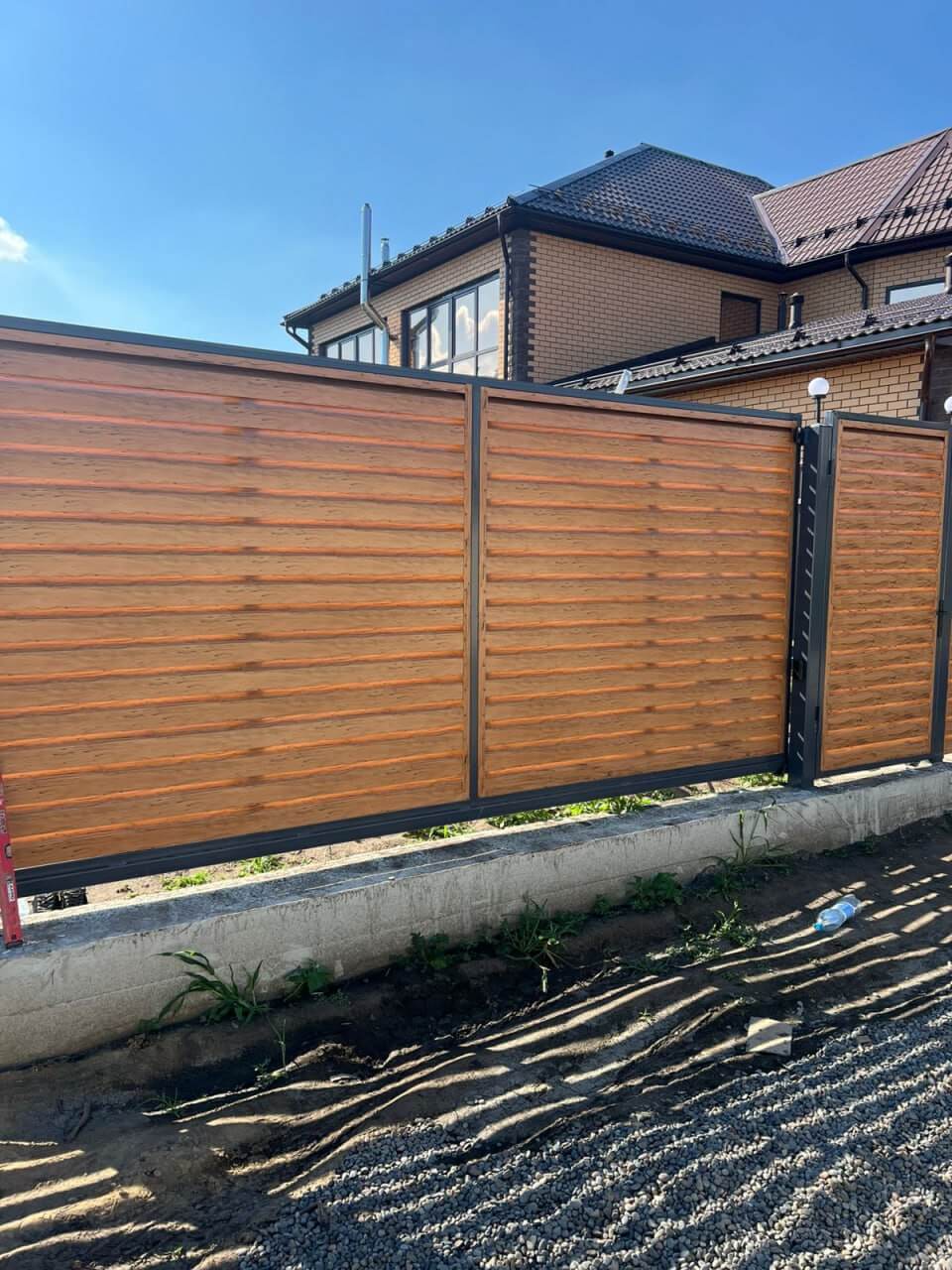 Забор-жалюзи из ламелей Хай-Тек 57м Кипарис 2xPrintech двусторонний фото 3 в Казани
